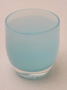 glassybaby "Ocean" Light Blue Handblown Glass Votive Candle Holder Rare w Tag